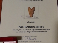 Prof. Roman Sikora odznaczony za wybitne zasługi przez Podkarpackiego Kuratora Oświaty - 0